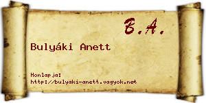 Bulyáki Anett névjegykártya