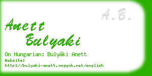 anett bulyaki business card